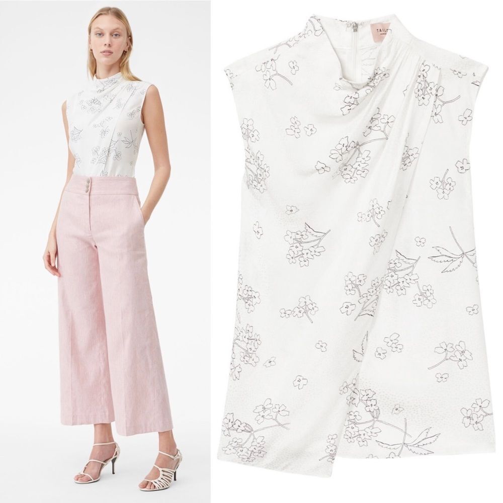 Tailored Rebecca Taylor Silhouette Floral Top size 2